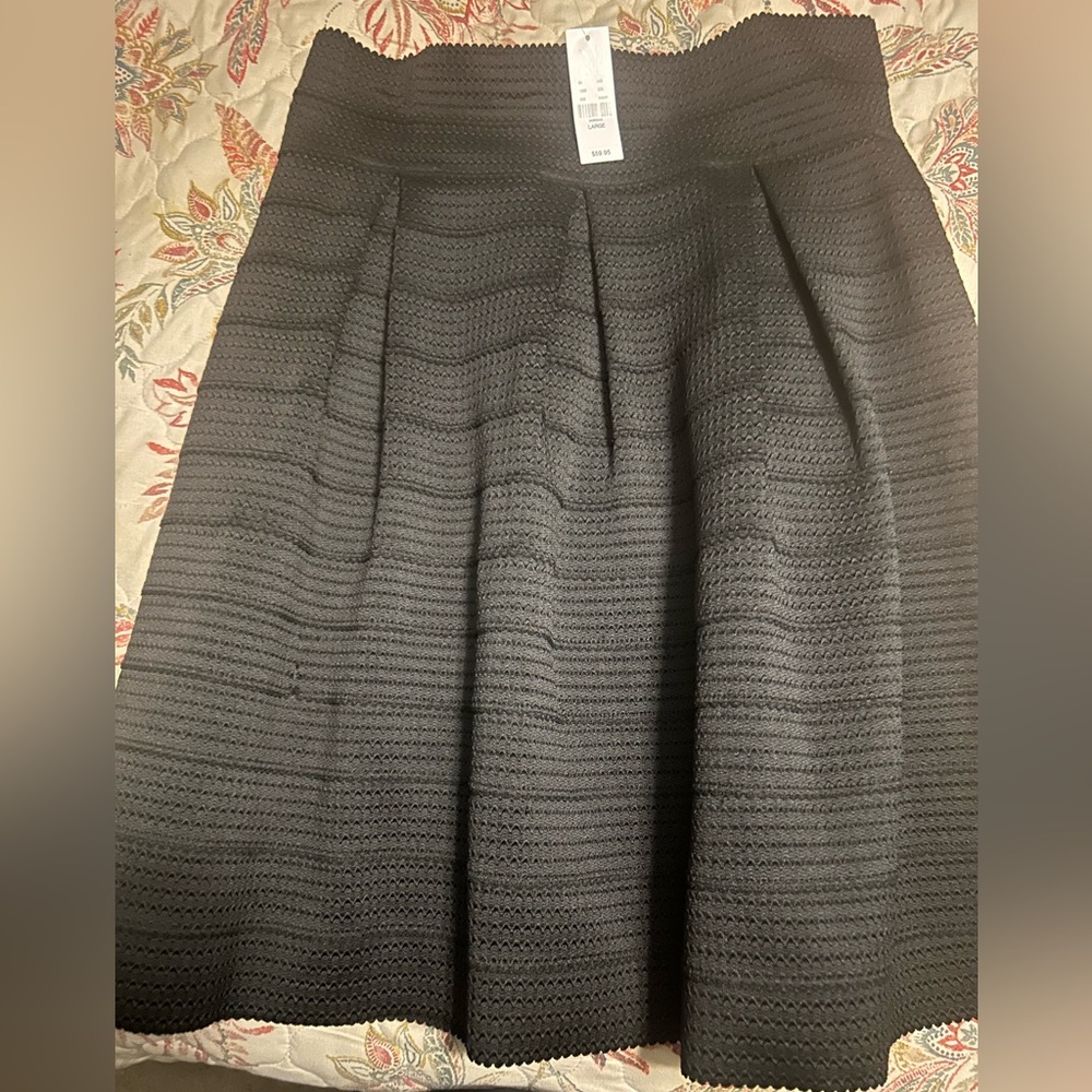 Short black a-line skirt